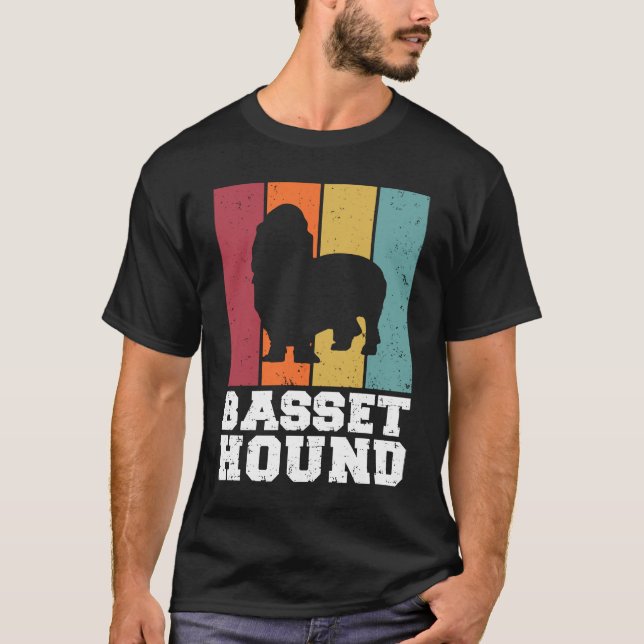 Basset Hound Vintage  1 T Shirt (Framsida)