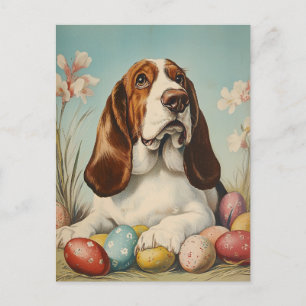 Basset Hound Vintage Påsk Vykort
