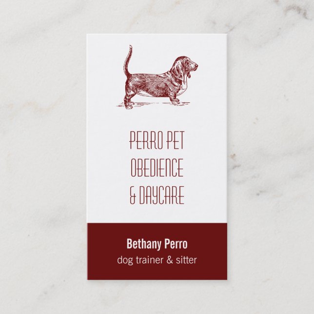 Basset Hound Visitkort (Framsida)