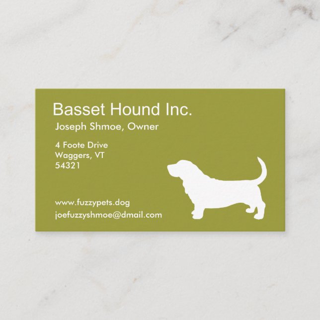 Basset Hound Visitkort (Framsida)