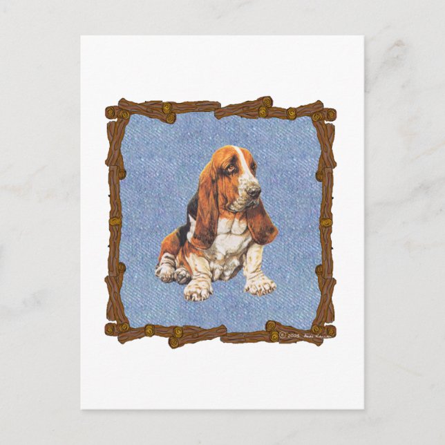 Basset Hound Vykort (Framsida)