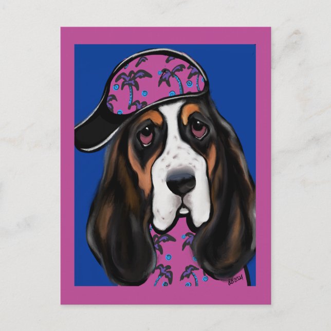 Basset Hound Vykort (Framsida)