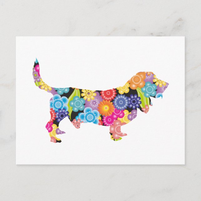 Basset Hound Vykort (Framsida)