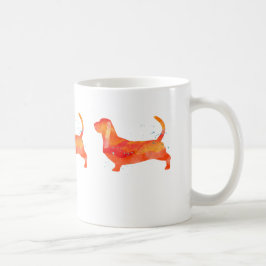 Basset Hound Watercolor Design Kaffemugg