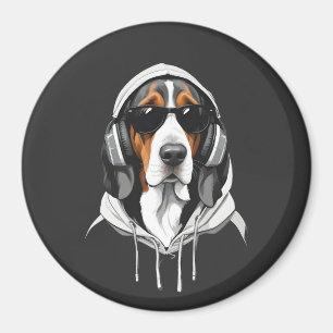 Basset Hound Wearing Hoodie Funny Coola Animal Art Magnet