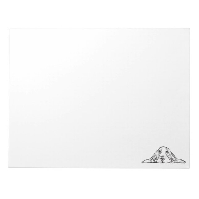 Basset hound white, enkel valp hund öga anteckningsblock (Framsida)