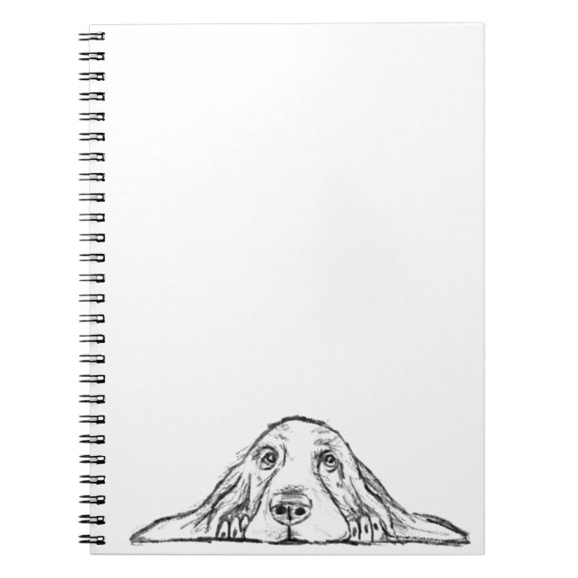 Basset hound white, enkel valp hund öga anteckningsbok (Framsidan)