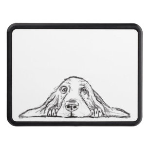 Basset hound white, enkel valp hund öga dragkroksskydd