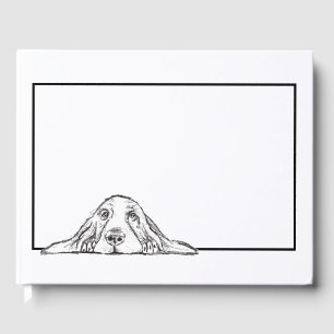 Basset hound white, enkel valp hund öga gästböcker