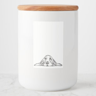 Basset hound white, enkel valp hund öga mat etikett