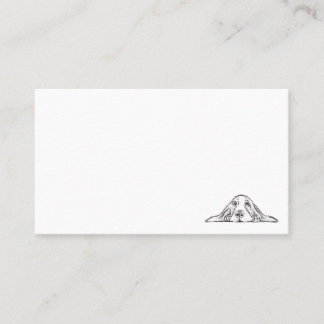 Basset hound white, enkel valp hund öga visitkort