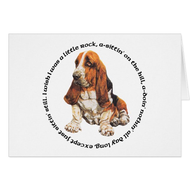 Basset Hound Wishing Ditty Hälsningskort (Framsidan Horizontal)