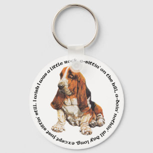 Basset Hound Wishing Ditty Nyckelring
