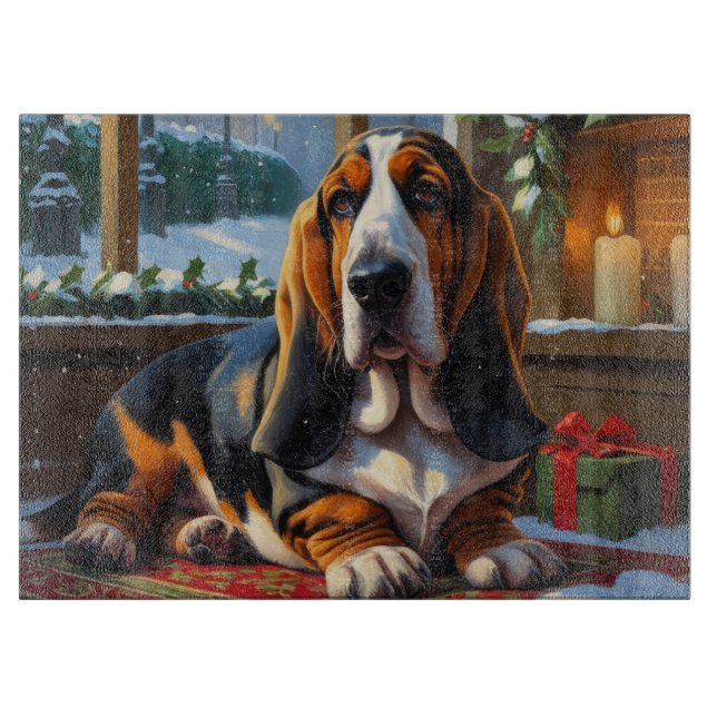 Basset Hound With Christmas Lights Holiday  (Framsidan)
