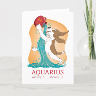 Basset Hound Zodiac Aquarius Card Tack Kort