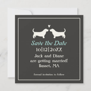 Basset Hounds Bröllop Save the Date Spara Datumet