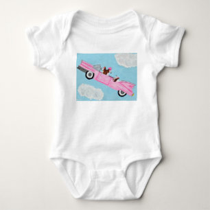 Basset Hounds i rosa cabriolet t-shirt