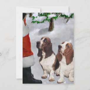Basset Hounds Möt julkort