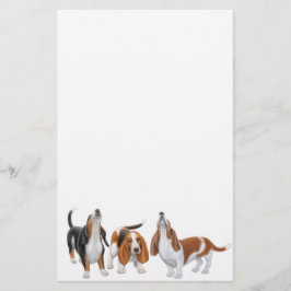 Basset Hounds Stationery Brevpapper
