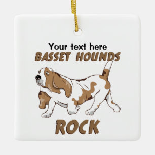 bassET HOUNDS STEN ALL Julgransprydnad Keramik