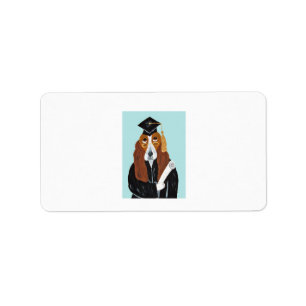 Basset Houndutexaminerad Adressetikett
