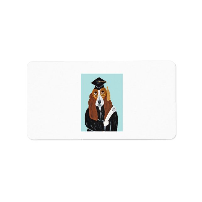 Basset Houndutexaminerad Adressetikett (Framsidan)