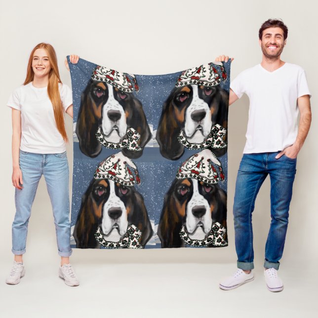 BASSET HUND FLEECEFILT (På plats)