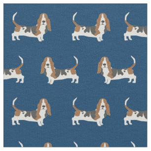 Basset Hund, hund navy blue Tyg