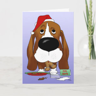 Basset Hund jul Helgkort