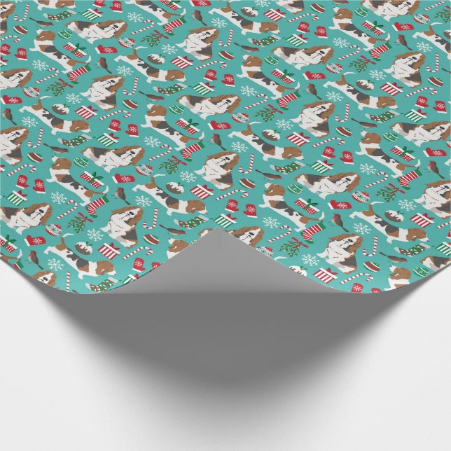 Basset Hund julklapp Presentpapper (Hörn)