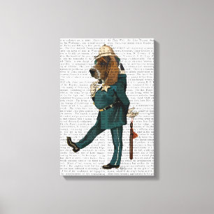 Basset Hund Policeman Canvastryck