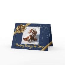 Basset i Snö på julkortet