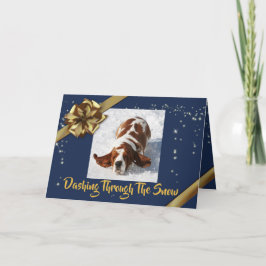 Basset i Snö på julkortet Kort