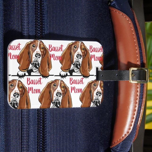 Basset Mamma Hund aveln Mönster Bagagebricka (Skapare uppladdad)