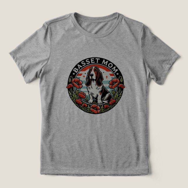 Basset Mamma T Shirt (Design Framsida)