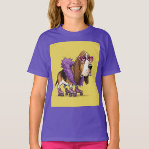Basset on Roller Skates, av Natasha Us T Shirt