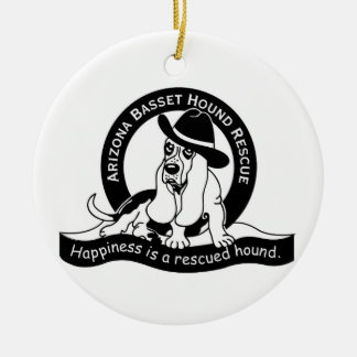 Bassetälva & AZBHR-logotyp Julgransprydnad Keramik
