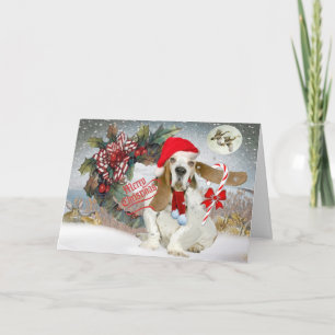 Basseten har anden av jul helgkort