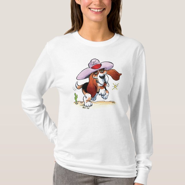 Bassethar dreglar? DamHoodie T-shirt (Framsida)