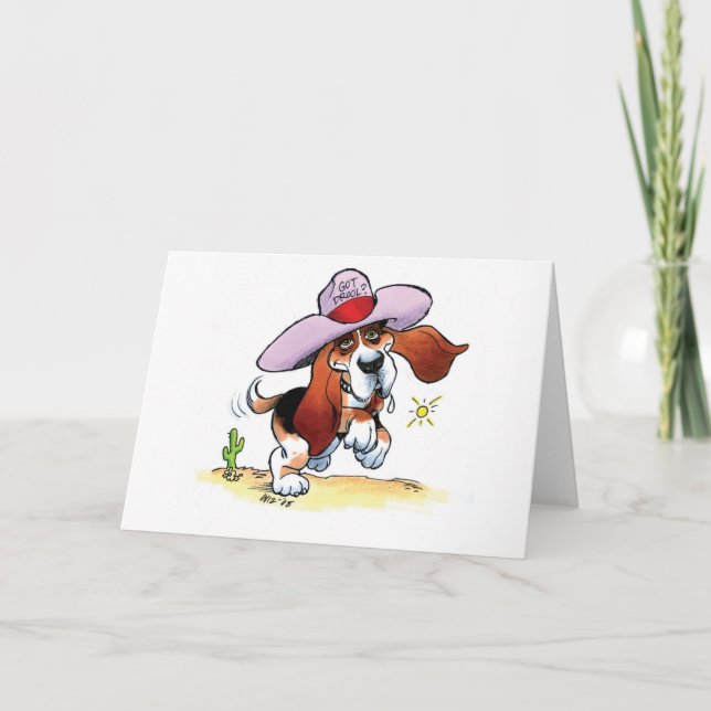 Bassethar dreglar? Tomma Notecard Kort (Framsida)
