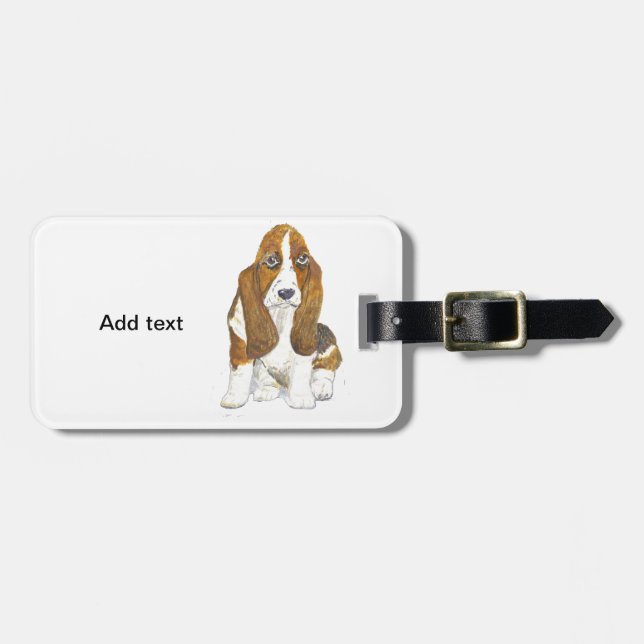Bassethund Bagagebricka (Horisontell Framsida)