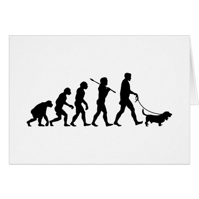 Bassethund Hälsningskort (Framsidan Horizontal)