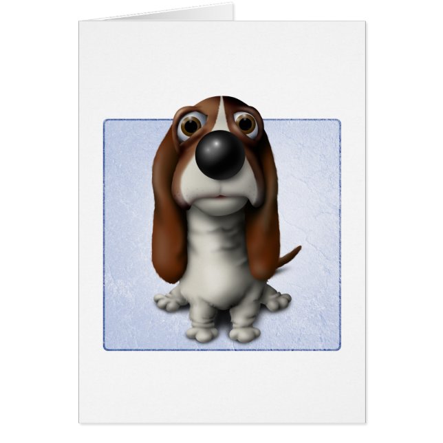 Bassethund Hälsningskort (Framsidan)