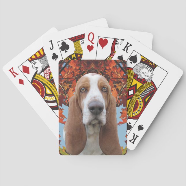 Bassethund i höst casinokort (Baksidan)