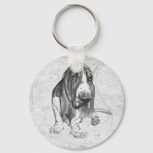 Bassethund Nyckelring