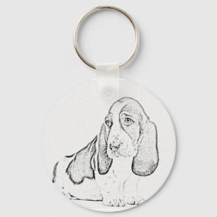 Bassethund Nyckelring