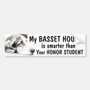 Bassethund - som är mer smart än hederstudent - bildekal