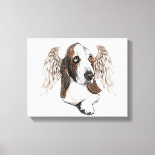 Bassethundängel Canvastryck