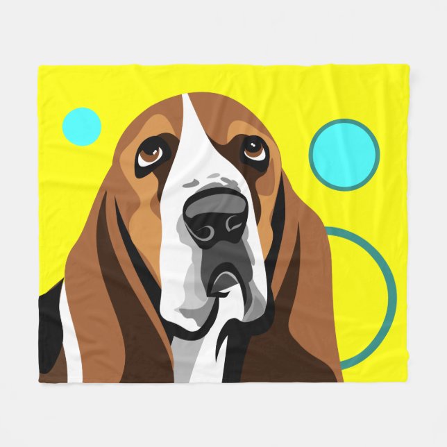 Bassethundbild Fleecefilt (Framsidan (Horisontell))