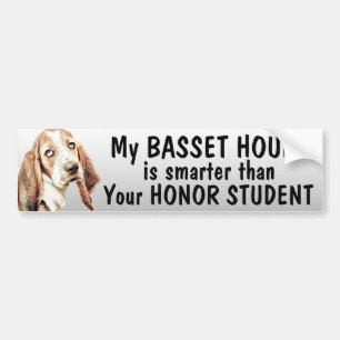 Bassethunden är mer smart än den roliga bildekal